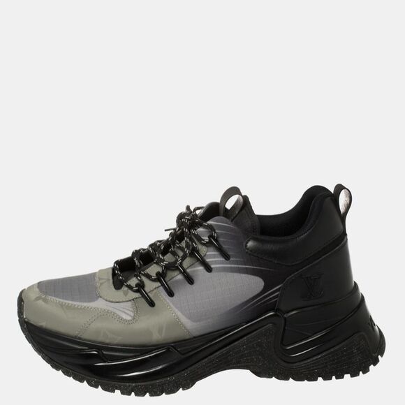 Louis Vuitton Black/Grey Leather And Mesh Run Away Pulse Low Top Sneakers - Picture 1 of 4